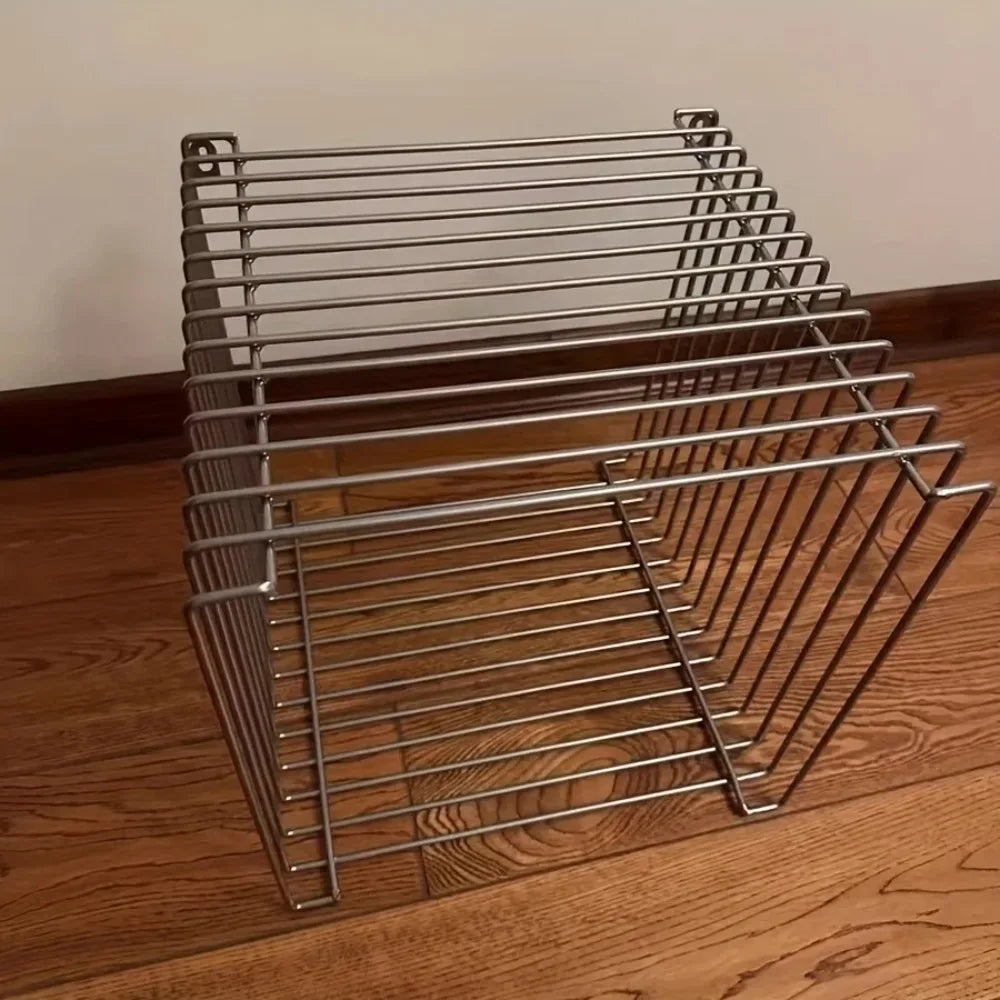 Silver Geometric Lip-Shaped Storage Shelf