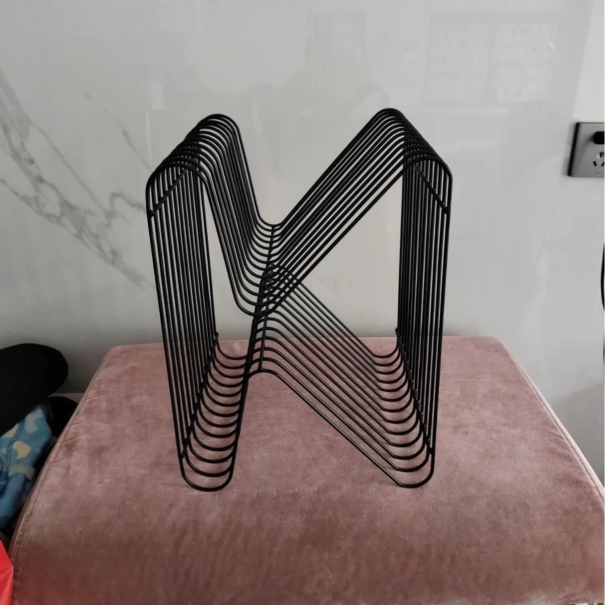 Nordic Luxury Metal Side Table with Bookshelf