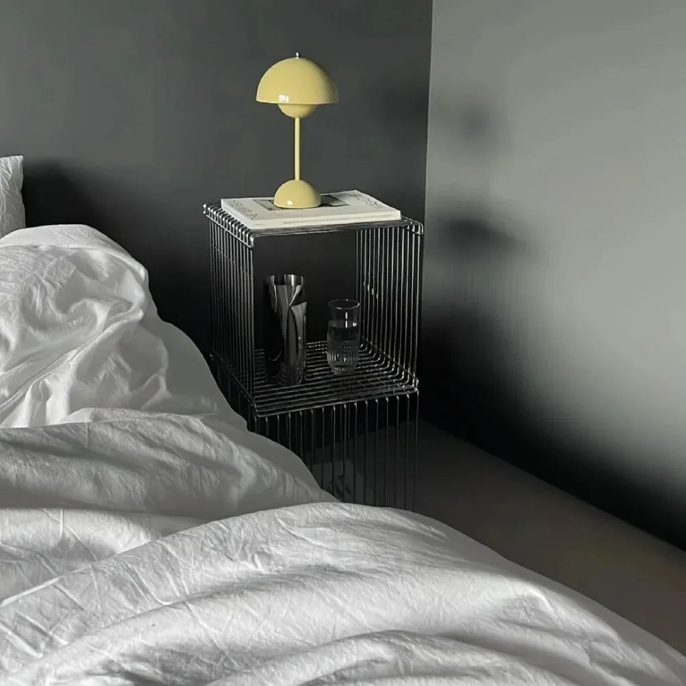 Silver Geometric Lip-Shaped Storage Shelf