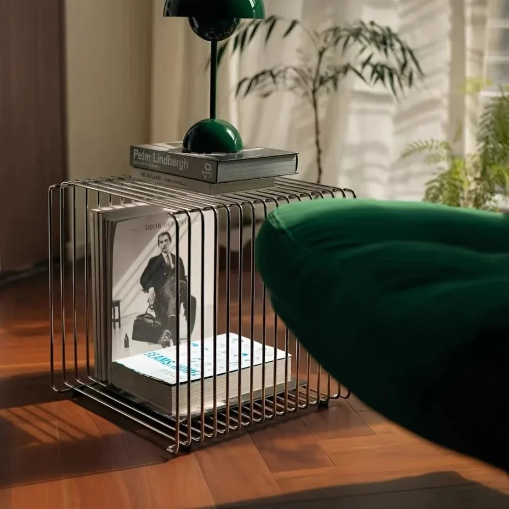 Silver Geometric Lip-Shaped Storage Shelf